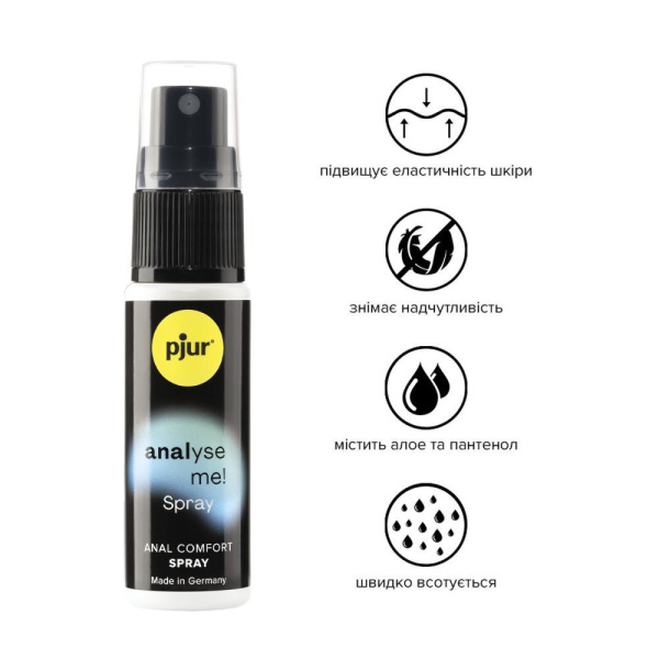 Расслабляющий анальный спрей pjur analyse me! Spray 20 мл, с пантенолом и алоэ, концентрированный