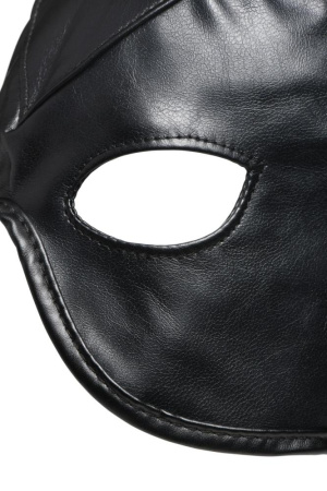 Маска с рогами Master Series: Dungeon Demon Bondage Mask with Horns, черная || Маска з рогами Master Series: Dungeon Demon Bondage Mask with Horns, чорна
