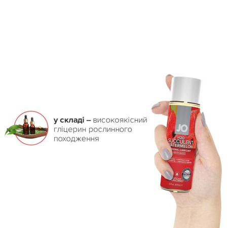 Смазка на водной основе JO H2O — Watermelon (60 мл) без сахара, растительный глицерин || Змазка на водній основі JO H2O — Watermelon (60 мл) без цукру, рослинний гліцерин