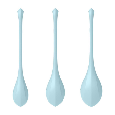 Набор йони бусин Satisfyer Yoni Power 2 Light Blue, диаметр 2-2,5-3см, вес 22-44-73гр || Набір йоні намистин Satisfyer Yoni Power 2 Light Blue, диаметр 2-2,5-3см, вес 22-44-73гр