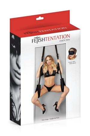 Секс-качели на дверь Fetish Tentation Door Straps с маской на глаза || Секс-гойдалка на двері Fetish Tentation Door Straps з маскою на очі