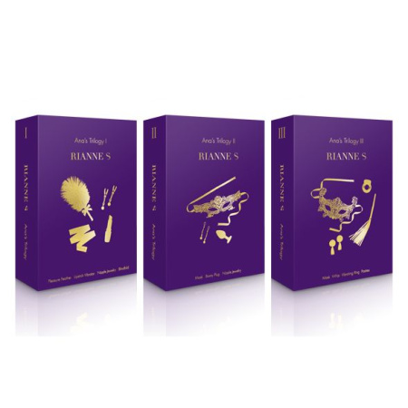 Романтический подарочный набор RIANNE S Ana's Trilogy Set I: помада-вибратор, зажимы, повязка || Романтичний подарунковий набір RIANNE S Ana's Trilogy Set I: помада-вібратор, затискачі, пов'язка