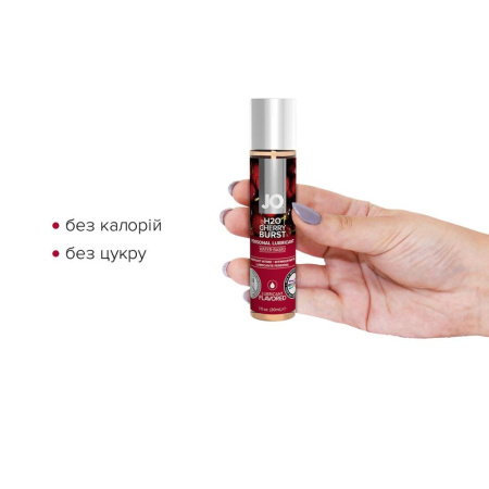 Смазка на водной основе JO H2O — Cherry Burst (30 мл) без сахара, растительный глицерин || Змазка на водній основі JO H2O — Cherry Burst (30 мл) без цукру, рослинний гліцерин