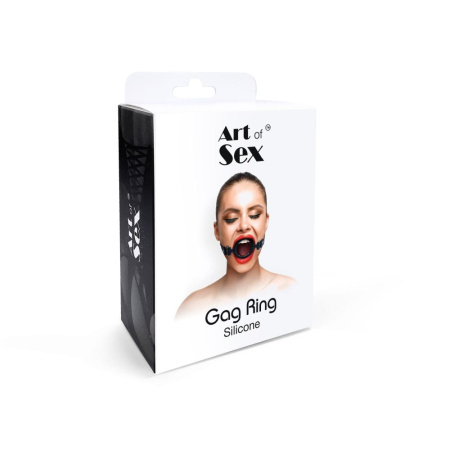 Кляп-расширитель силиконовое кольцо Art of Sex – Gag ring, красный, натуральная кожа || Кляп-розширювач силіконове кільце Art of Sex – Gag ring, червоний, натуральна шкіра
