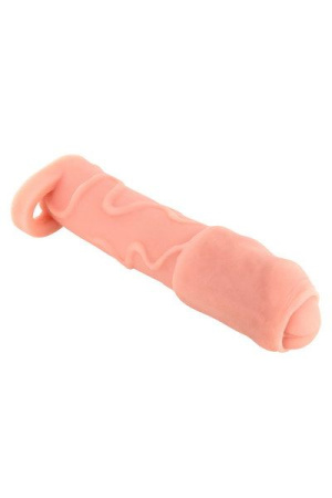 Насадка на член Real Body - Real Extender DICKY с закрытой головкой и кольцом для мошонки || Насадка на член Real Body — Real Extender DICKY із закритою головкою та кільцем для мошонки