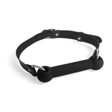 Кляп-палка на ремнях Art of Sex – Gag Stick Silicon, черный, натуральная кожа || Кляп-палиця на ременях Art of Sex – Gag Stick Silicon, чорний, натуральна шкіра