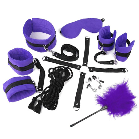 БДСМ-набор Art of Sex – Soft Touch BDSM Set, фиолетовый, 9 предметов || БДСМ-набір Art of Sex – Soft Touch BDSM Set, фіолетовий, 9 предметів