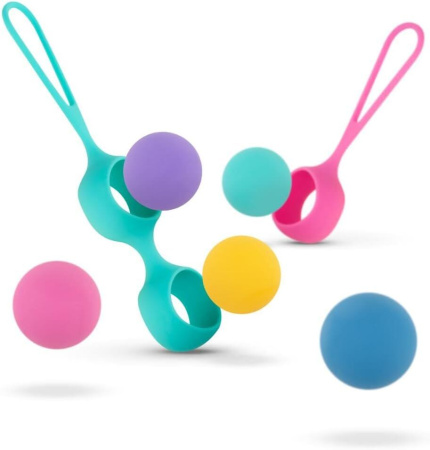 Набор вагинальных шариков PMV20: Vita – Kegel Ball Set, масса 40, 50, 60 г, два держателя || Набір вагінальних кульок PMV20: Vita – Kegel Ball Set, маса 40, 50, 60 г, два тримачі